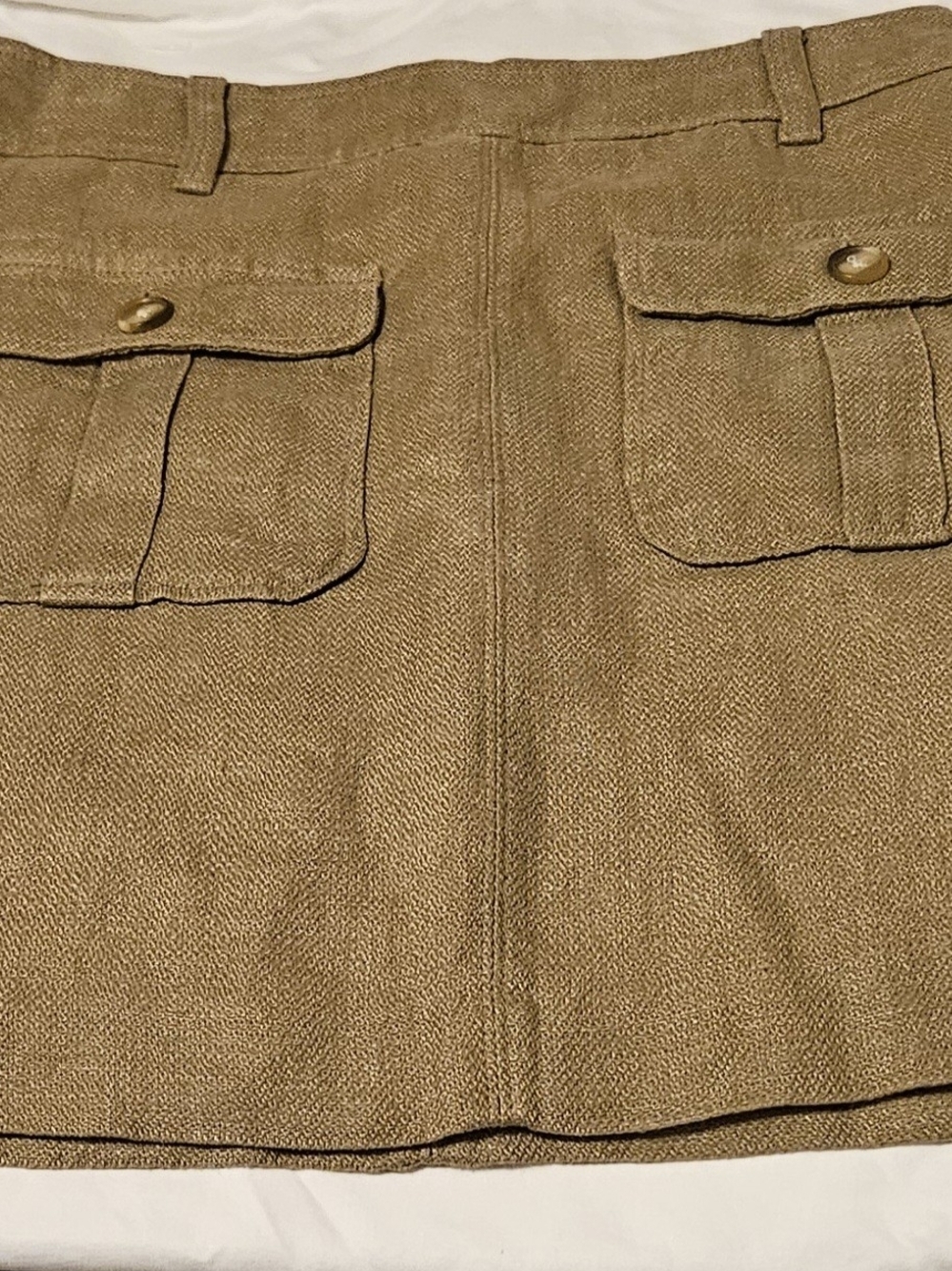 Loft Textured Mini Skirt with Front Pocket Flap Detail